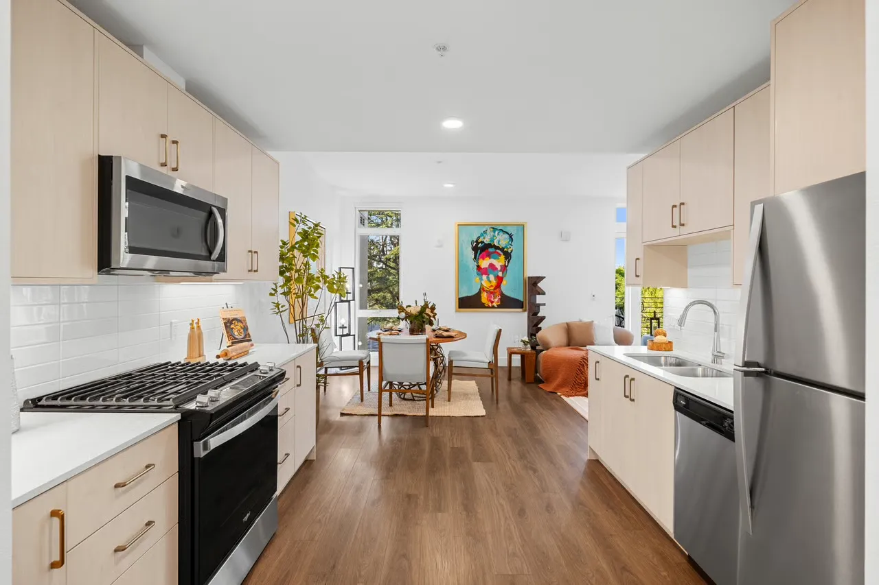 Modern kitchen with premium appliances and quartz countertops