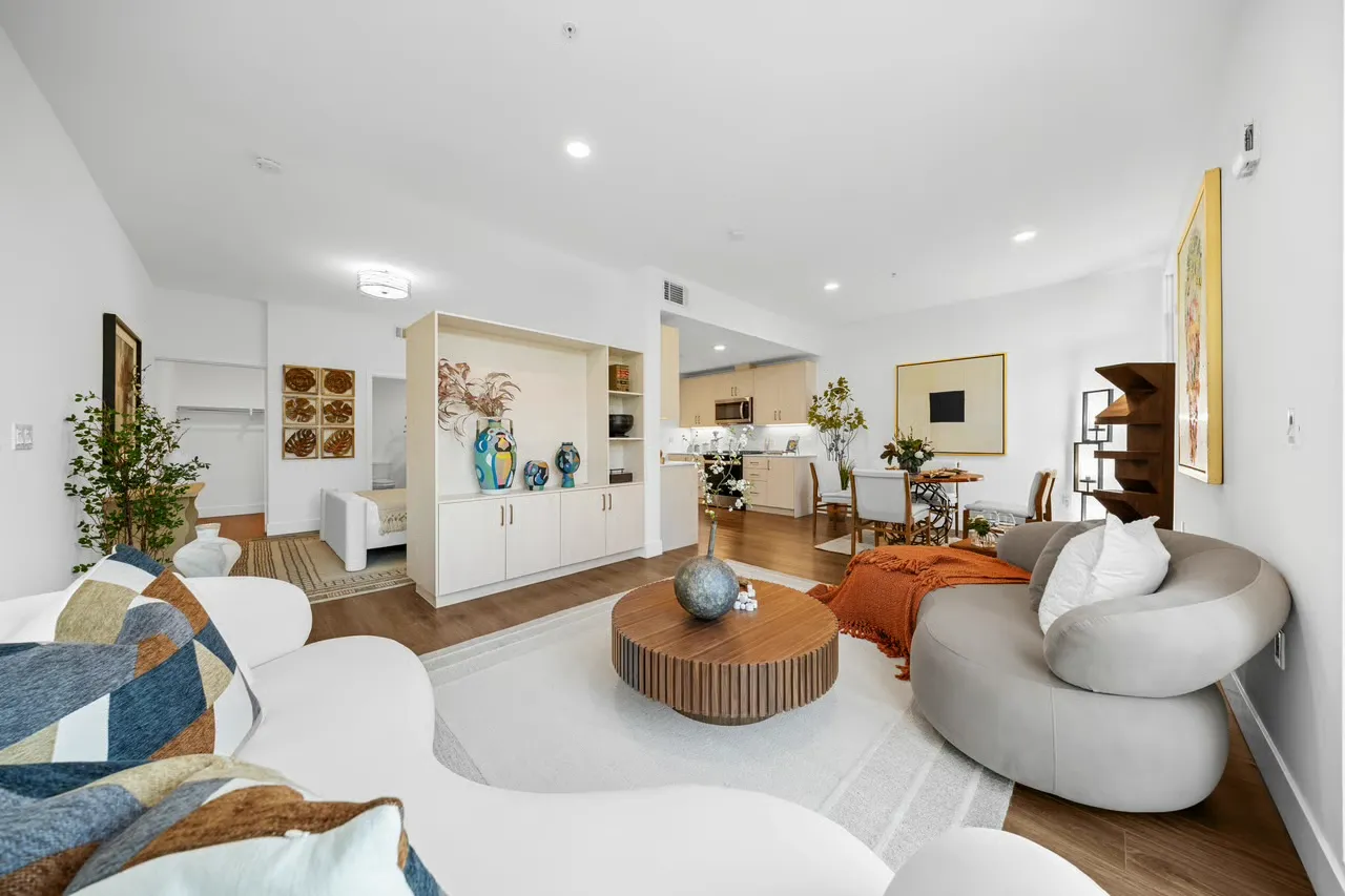 Open-concept living room with modern design
